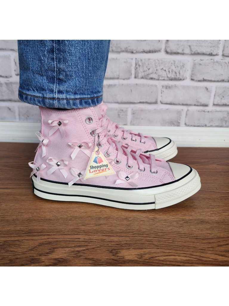 Converse Chuck 70 Hi Bow Studded Size 4.5 Men's Shoes Sneakers Pink A14444c